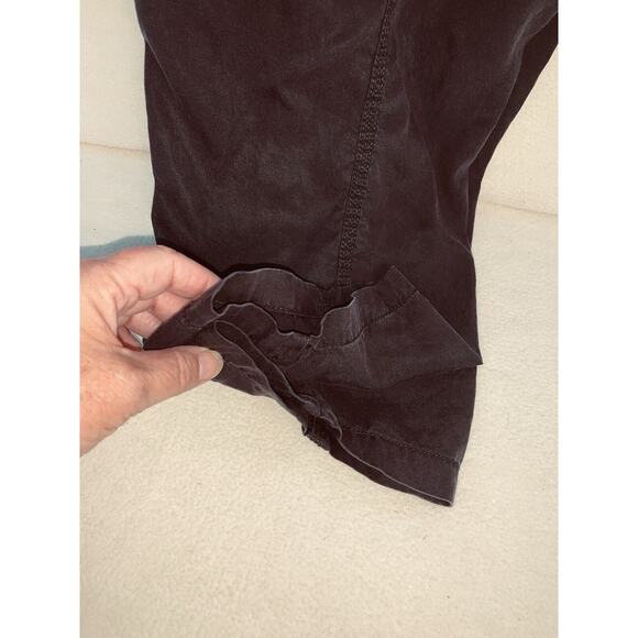 XL Hunter & Brown Pants Womens Flowy Black Elastic Pull On 3 Leg Patch Pockets - Picture 3 of 13